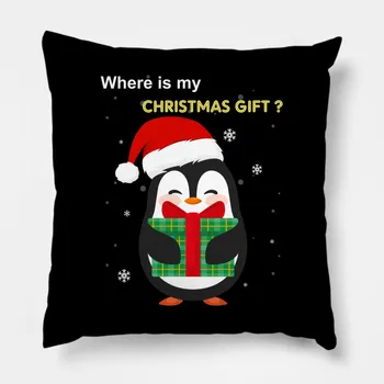 Къде е моят коледен подарък Калъфки за възглавници с Пингвин Декор за Дома на Nina Коледни Подаръци Навидад 2020 Коледен Коледен Декор