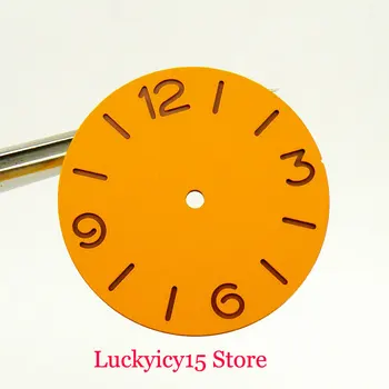 Оранжев Стерилна циферблат часа Nologo 38,9 мм е Подходящ за ЕТА 6497 Механичен Механизъм с Ръчно от